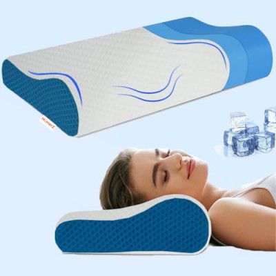 Homerz Premium Orthopedic Cool Gel Infused Memory Foam Pillow for Neck and Shoulder Pain, Dual Height (Contour, Pack of 1)