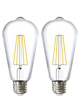 Homesake Led Bulb, E27 LED Bulb, Filament Bulb, 4-Watt Yellow Bulb Edison Tungsten, Warm Light Bulb - Amber Bulb (Pack of 2)