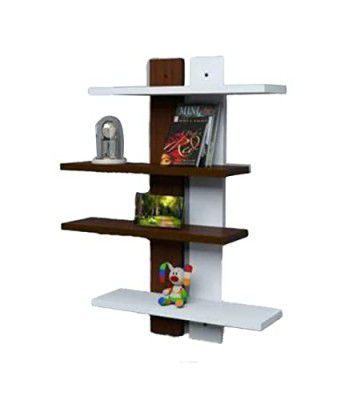 HOMETALES Wall Mount Wooden Glossy Finish Floating Shelves Easy Installation, Multi-functional, Assembly Required