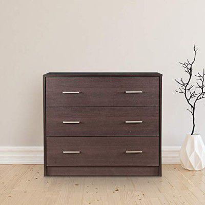 HomeTown Atlas Three Tier Engineered Wood Multipurpose Cabinet - (Beech Chocolate)