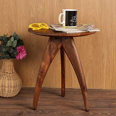 HomeTown Blake Solid Wood Bar Chair and Stool in Brown & White Colour