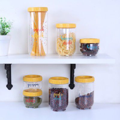 HomeTown Fiesta Milan Plastic Stack & Store Container Set of 7, Transparent