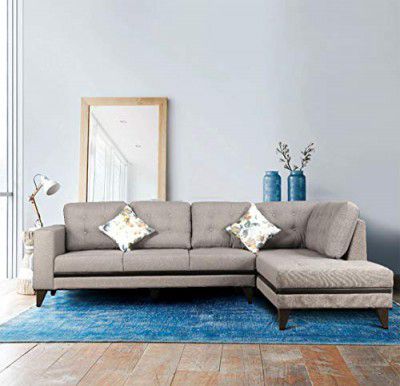 HomeTown Garcia Fabric Lounger in Grey Colour