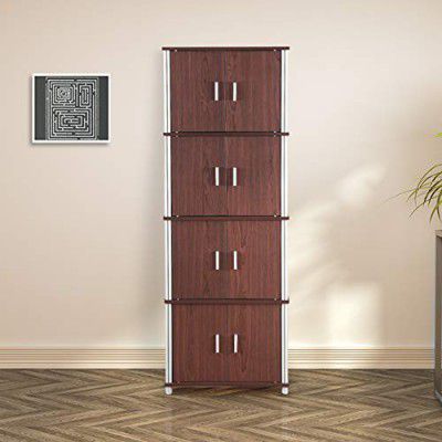 HomeTown Jacob Engineered Wood Multipurpose Cabinet - (Cheerry Brown and Walnut)