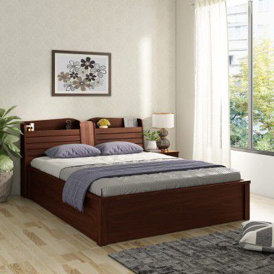 HomeTown Magnum King Bed with Box Storage in Urban Walnut Colour