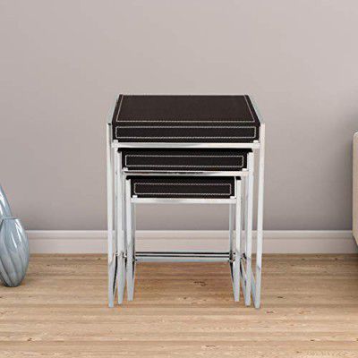 HomeTown Maria Engineered Wood End Table in Black Colour