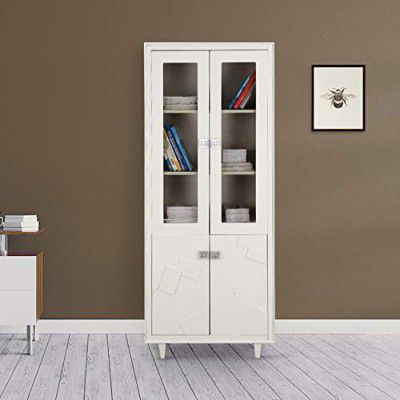 HomeTown Norah Engineered Wood Book Shelf Cabinet - (White)