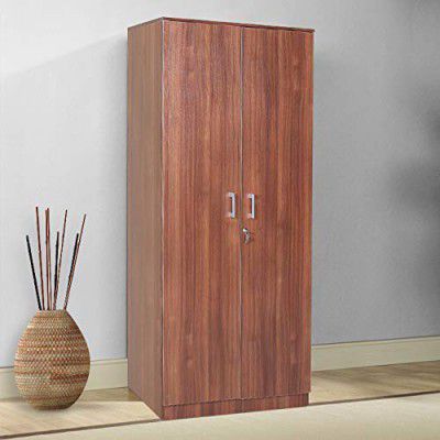 HomeTown Premier Engineered Wood Two Door Wardrobe in Regato Walnut Colour