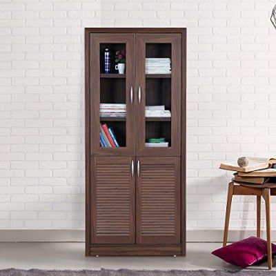 HomeTown Stark Engineered Wood Book Shelf in Walnut Colour