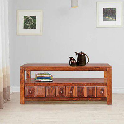 HomeTown Woodrow Solid Wood Center Table in Honey Colour