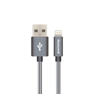 Honeywell USB 2.0 to Lightning Cable, MFI Certified Apple Original Lighting Connector, Fast Charging, Nylon-Braided sync and Charge Cable for iPhone, iPad, Airpods, iPod, 4 Feet (1.2M)- Grey