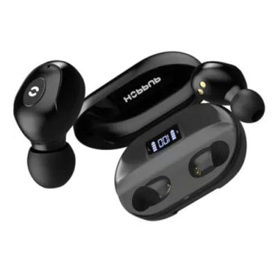 HOPPUP Grand in Ear Earbuds with Upto 75 Hours Playtime| Digital Battery Indicator| Type-c Fast Charging| 40ms Low Latency Gaming Mode| Black