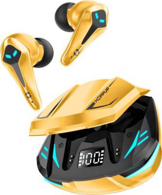 HOPPUP Predator Xo3 Gaming Earbuds with 35MS Low Latency, 13MM DRIVERS & 50H PlayTime Bluetooth  (Yellow, True Wireless)