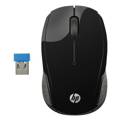 HP 200 Wireless Optical Mouse (1000 DPI, Ergonomic Design, Black)