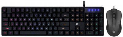 HP K300 Backlit Membrane Wired Gaming Keyboard &Wired Mouse 100 with 1600 DPI Optical Sensor