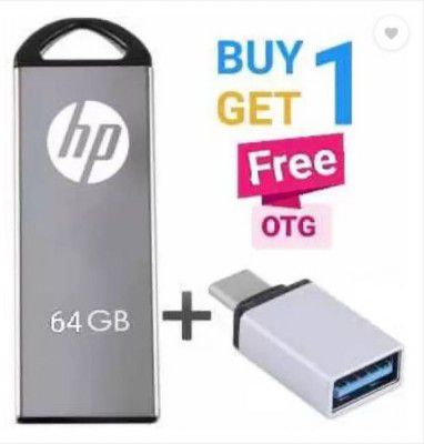 HP V220W OTG 64 GB Pen Drive  (Multicolor)