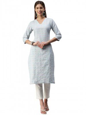 Hritika Cotton Blend Self Design Pattern Kurta (HRK0102_Parent)