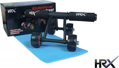 HRX 4 Wheels Power Abdominal Roller Abs Workout ROLLER Ab Exerciser  (Multicolor)