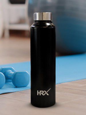 HRX by Hrithik Roshan Black Stainless Steel Single Wall Vacuum Water Bottle 1Ltr