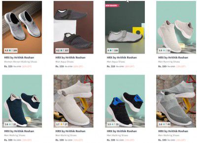 HRX by Hrithik Roshan Men's Shoes up to 84% Off | Starts @594