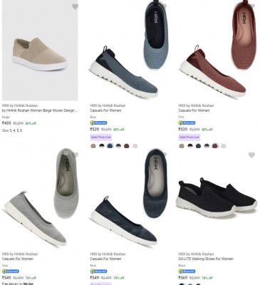 Hrx By Hrithik Roshan Womens Casual Shoes starts ₹579 | Upto 80% Off