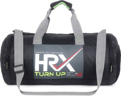 HRX Unisex Black Gym Bag (Black, Kit Bag)