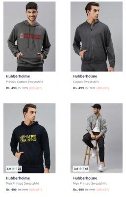 Hubberholme Men's Sweatshirt Minimium 70% Off | Starts ₹298