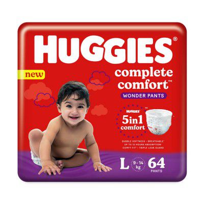 Huggies Complete Comfort Wonder Pants, Large (L) 64 Count