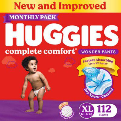 Huggies Complete Comfort Wonder Pants, Indias Fastest Absorbing Diaper - XL  (112 Pieces)