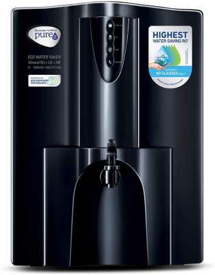 HUL Pureit Eco Water Saver Mineral RO+UV+MF wall-mounted/Countertop Black 10L Water Purifier