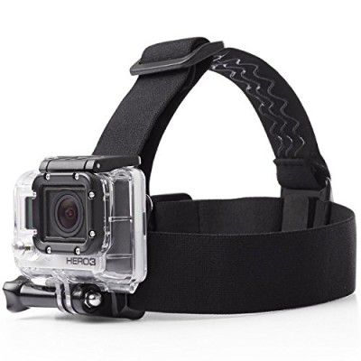 HUMBLE Head Strap Mount for GoPro Hero 8/7/ 6/5/ 4/3/ 3+ Session Original Anti-Slide Glue Compatible with SJCAM Xiaomi YI GoPro Hero Eken Action Camera (Screw is not Included)-(Black)