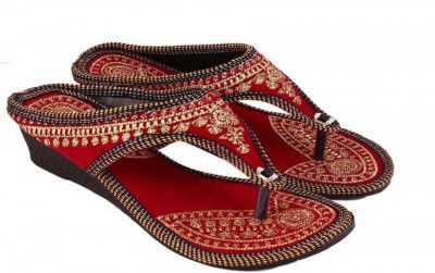 HummingBird  Women Red Wedges Sandal