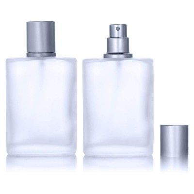 Hunky Dory 100ml Superior Qaulity Frosted Empty Refillable Glass Bottle with Spray Pump and Cap for For DIY Perfume, Essential Oils, Blends, Rose Water, Costemic Use(Pack of 2)