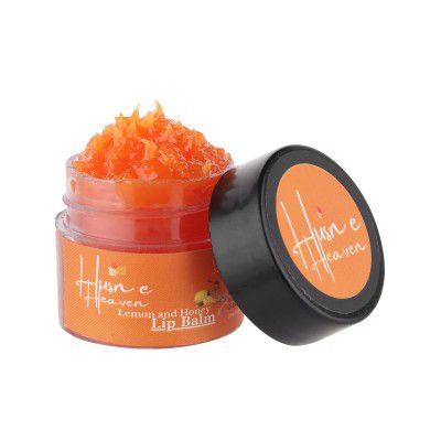 Husn E Heaven Organic Lip Balm for Dry & Chapped Lips, For Dark Lips to Lighten, Lip Care (Single 15gm, Honey Lemon)