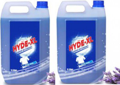 HYDE-XL suitable for top&front load liquiddetergent for Machine and HandWash10Ltr Lavender Liquid Detergent  (2 x 5 L)