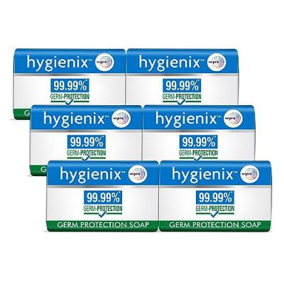 Hygienix Germ Protection Bathing Soap With 99.99% Germ-Protection| Non-Drying Formula For Soft & Smooth Skin & Lasting Refreshing Fragrance| For All Skin Types| 125g, Pack of 6