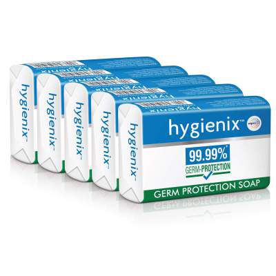 Hygienix Germ Protection Soap by Wipro, 125g(Buy 4 Get 1 Free)