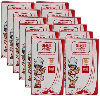 Hypercity Combo - Amul Gold Milk Homogenised Standardised, 1L (Pack of 12) Promo Pack