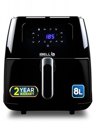 iBELL AF80BJ 8 Litre 1700 W Electric Fryer with 8 Cooking Presets, Smart Rapid Air Technology