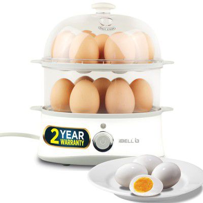 IBELL EG014Y Egg Boiler - 14 Eggs, 210 Watt, 2 Trays, 3 Boiling Modes, Auto Shutdown Function