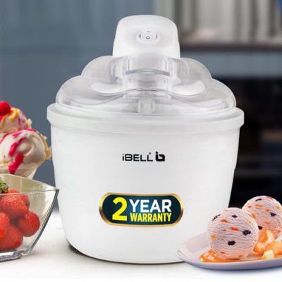 iBELL ICM15L Ice Cream Maker Machine, Sorbet, Slush & Frozen Yoghurt Maker, 1.5L- White