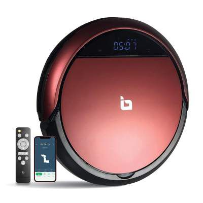 IBELL Robotic Vacuum Cleaner with Self-Charging, 360° Smart Sensor Protection, Vacuum Wet moping, Control by Alexa, Google Home, Remote and Dedicated App (Red)