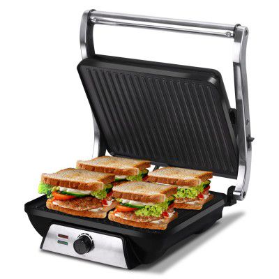 iBELL SM1201G Sandwich Maker Grill and Toast Electric, 2000W, Big Size Fits 4 Bread Slices