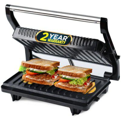 iBELL SM515 Sandwich Maker with Floating Hinges, 750Watt, Panini/Grill/Toast (Black)