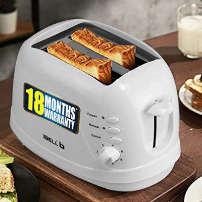 iBELL TOAST600M Auto Pop-up Bread Toaster 2 Slices, 750W, 7 Browning Modes and Removable Crumb Tray (White)