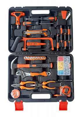 iBELLTB145-9, 145 Piece Socket Wrench Auto Repair Tool Combination Package Mixed Tool Set Hand Tool Kit with Plastic Toolbox Storage Case