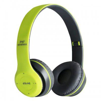 icall P47 Wireless Bluetooth Noise Cancellation Over-Ear Headphone with Mic with FM and SD Card Slot (Green)