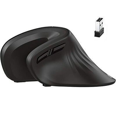 iClever Ergonomic Mouse, Vertical Mouse 6 Buttons Adjustable DPI, Black