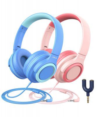 iClever Kids Headphones with Microphone Wired Girls Headphones