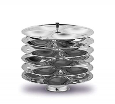 Ideal Stainless Steel Cookware Idly Stand, 4 Plates, Silver